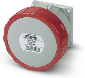 Scame Промишлен контакт 3P+N+Е 32A IP67/69 ПРАВ серия Optima панелен монтаж 75х75мм  - 428.3267