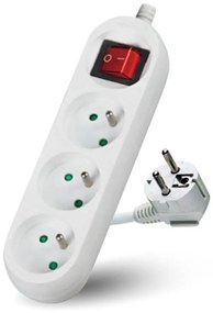 Удължител с ключ 3 гнезда, 3 м