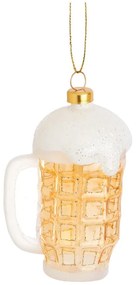 Стъклена ръчно изработена коледна украса 9,5 cm Frothy Beer – Sass &amp; Belle
