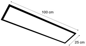 Модерен LED панел бял 25x100 см вкл. LED дим към топъл - Tatum