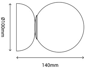 Сива стенна лампа, височина 10 cm Creta - SULION