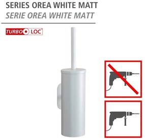 Бяла самозалепваща четка за тоалетна от неръждаема стомана Orea – Wenko