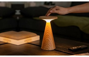 LED настолна лампа в естествен цвят с дървен абажур (височина 21 cm) Sylva – Gingko