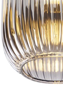 Таванна лампа в стил Арт Деко черна с опушено стъкло - Banci