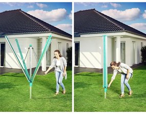 Градинска сушилня за дрехи в сребрист цвят 60 m Linomatic 600 Deluxe Cover – LEIFHEIT