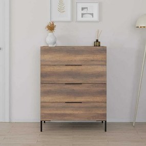 Комод Oryana от меламин в орехов цвят 80x44x104см.