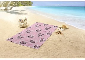 Розова детска кадифена плажна кърпа 75x150 cm Femke – Good Morning