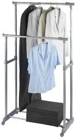 Сив метален телескопичен подвижен стелаж за дрехи Twin - Wenko