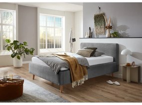 Сиво единично легло 120x200 cm тапицирано без ламелно дъно Mattis – Meise Möbel