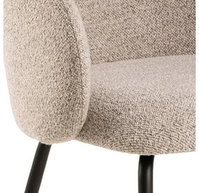 ЦЛЯРА Бежово лате (тъкан Монза 60)/крака черни - МОДЕРЕН ТАПИЦИРАН СТОЛ ЛОФТ ЗА ДНЕВНА/ТРАПЕЗАРИЯ/ОФИС