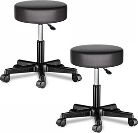 Козметичен стол на колелца 360°, регулируем - комплект от 2 Оранжево