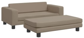 3196418 vidaXL Детски диван с табуретка капучино 100x50x30 см изкуствена кожа