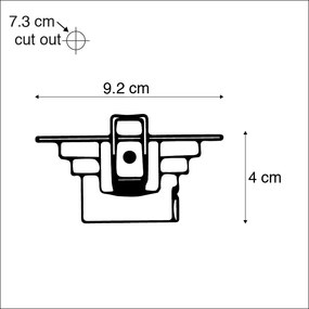 Комплект от 3 вградени прожектора черни с LED 3-степенен димер - Miu