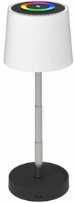 LED RGBW димируема външна презареждаема настолна лампа LED/2W/5V IP44 1200 mAh сива