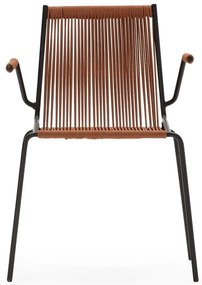 Теракотени метални трапезни столове в комплект с подлакътници/за подреждане 2 бр. Emily – Marckeric