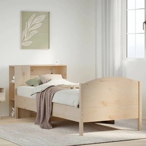3323083 vidaXL Легло с рафтове за книги, без матрак, 90x200 см, бор масив