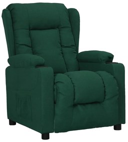 3093429 vidaXL Изправящ стол, тъмнозелен, текстил