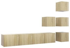 3079036 vidaXL Комплект ТВ шкафове от 6 части, дъб сонома, инженерно дърво