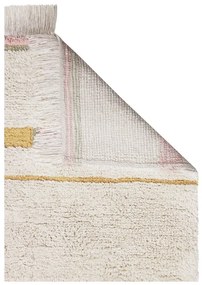 Розов и кремав ръчно изработен памучен килим подходящ за пране 90x130 cm Lanes Vintage Nude – Lorena Canals