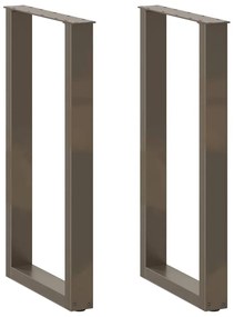 4013219 vidaXL Крака за бар маса, U-образни, 2 бр., естествена стомана, 40 x (90-91) см, стомана