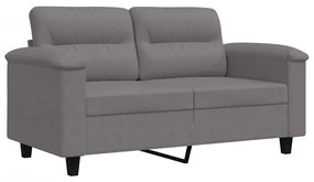 359557 vidaXL 2-местен диван, Тъмносив, 120 см, микрофибърен плат