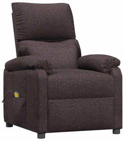 342463 vidaXL Масажен стол, тъмнокафяв, текстил