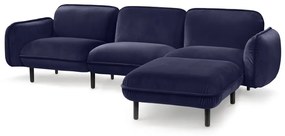 Тъмносин кадифен диван Bean - EMKO