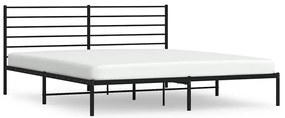 352324 vidaXL Метална рамка за легло с горна табла, черна, 183x213 см