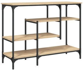 837788 vidaXL Конзолна маса с рафтове, сонома дъб, 100x35x75 cм