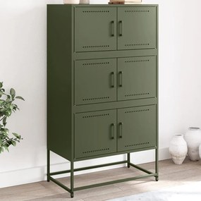 846492 vidaXL Бюфет, маслиненозелен, 68,5x38,5x123,5 см, стомана