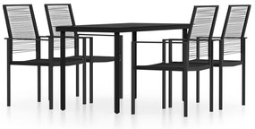 3099199 vidaXL Градински трапезен комплект, 5 части, черен