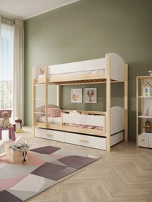 Двуетажно легло Jacky plus-Бяло-Сонома-200 x 90