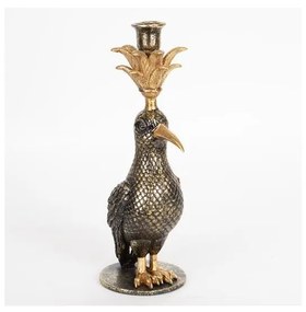 Декоративен свещник 32,5x15,5x11 см черен/златист