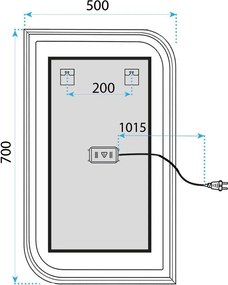 Огледало LED ZONE 70X50 BLACK