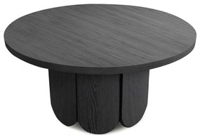 Черна кръгла масичка за кафе от дъб ø 78 cm Soft – Woodman