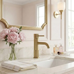 Смесител за баня Rea Lungo Stripe Brush Gold Low