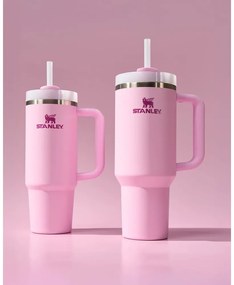 Розов термос със сламка от неръждаема стомана 1,18 l Quencher H2.0 FlowState Tumbler Cherry Blossom – Stanley