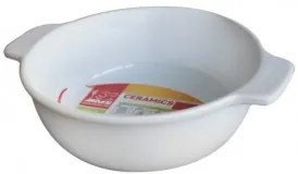 Horecano - Керамична тава с дръжки кръгла 18.8х15х4.8см бяла (YR15212Q-7.75)
