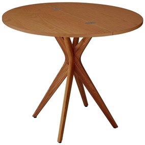 Кръгла сгъваема трапезна маса с ясенов плот 45x90 cm Jubi – Ragaba