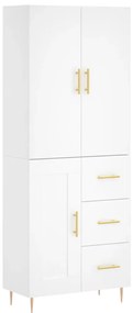 3196003 vidaXL Висок шкаф, бял, 69,5x34x180 см, инженерно дърво