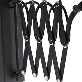 Индустриален стенен аплик черен с регулируема ръка - Merle