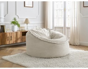 Бежов пуф от рипсено кадифе Socrate – Bobochic Paris