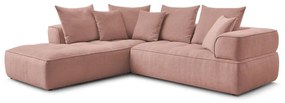 Розов шенилов ъглов диван (ляв ъгъл/L форма) Whesley – Bobochic Paris