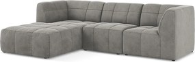 Сив кадифен ъглов диван (ляв ъгъл) Aloha – Makamii