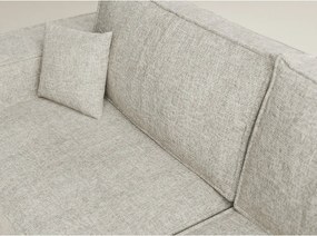 Бежов шенилов сгъваем/с място за съхранение ъглов диван (десен ъгъл/L форма) Tonga – Maison de Rêve