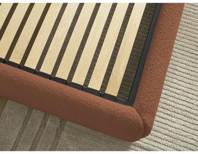 Оранжево двойно легло 180x200 cm тапицирано с място за съхранение/без табла с включена подматрачна рамка Inera – Bobochic Paris