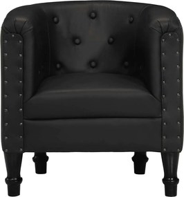 286593 vidaXL Фотьойл, черен, естествена кожа