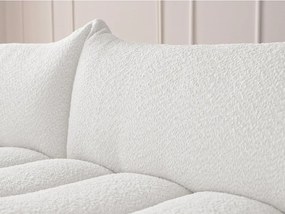 Бял ъглов диван от прежда с примки от букле (ляв ъгъл) Azra – Bobochic Paris