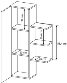 Холна секция Oak-White Natural