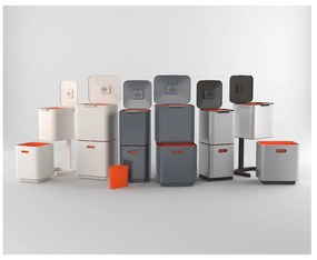 Сива стоманена кофа за боклук 40 л Totem Compact - Joseph Joseph
